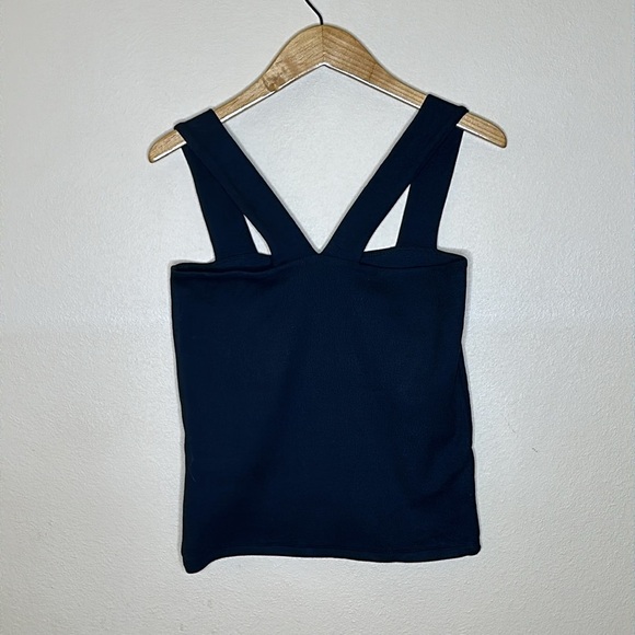 Lily & Lottie Womens Size Large Mid Length Tank Black Square Neckline V Back - Picture 3 of 6